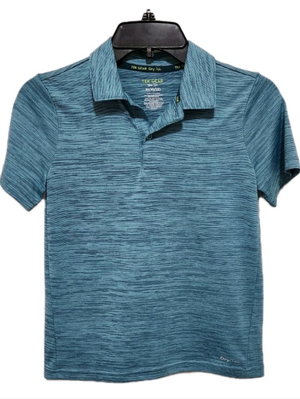 Tek Gear Boys M (10/12) Dry Tech Blue Polo Shirt Short Sleeve